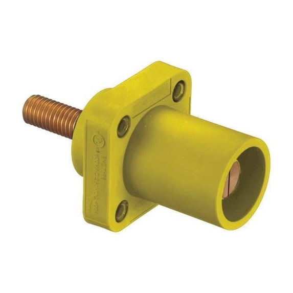 Receptacle, 4-4/0, Male, Ylw, Threaded Stud