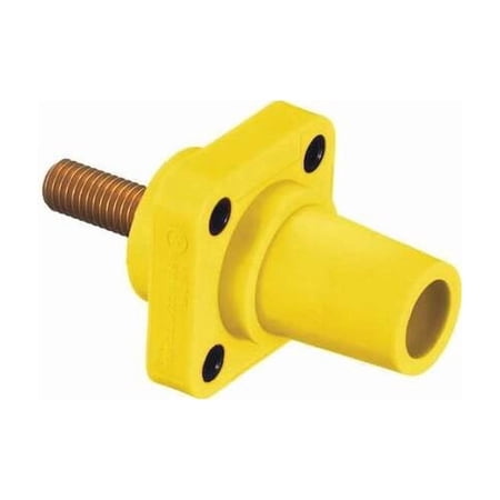 Hubbell Wiring Device-Kellems Receptacle, Ylw, Female, Stud, Taper Nose HBLFRSCY