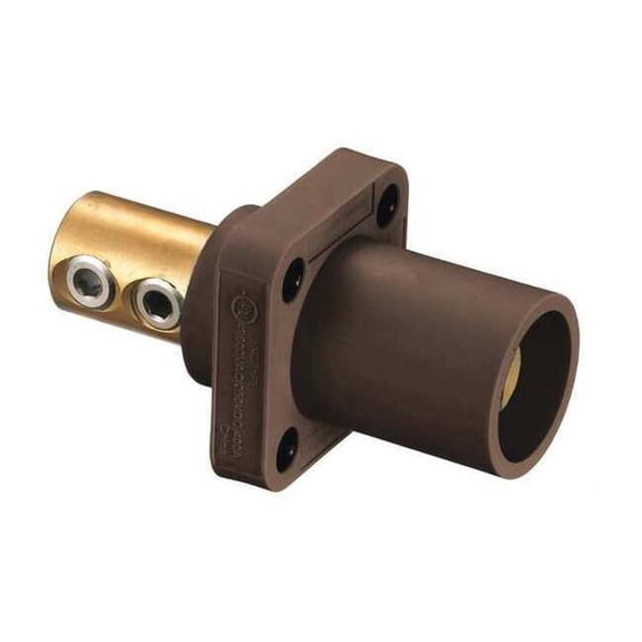 Hubbell Wiring Device-Kellems Receptacle, Brwn, Male, 4-4/0, Double Set HBLMRBN