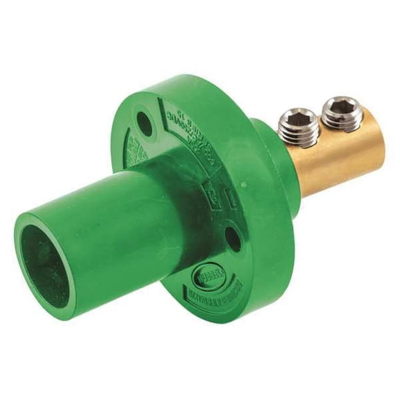 Hubbell Wiring Device-Kellems Receptacle, Male, Green, 8-2, 150AC/DC HBL15MRGN