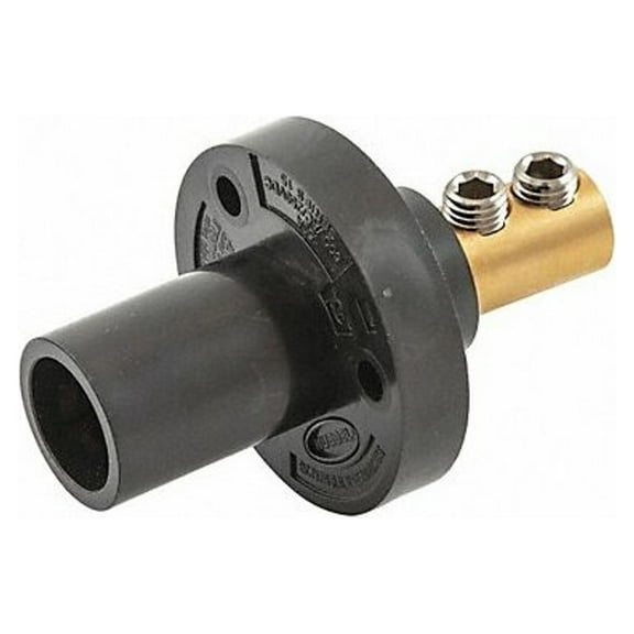 Hubbell Wiring Device-Kellems Receptacle,Single Pin,Blk,Male,8-2 HBL15MRBK