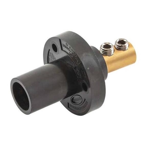 Hubbell Wiring Device-Kellems Receptacle,Single Pin,Blk,Male,8-2 HBL15MRBK