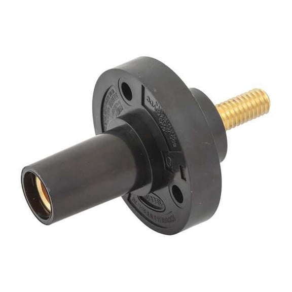 Receptacle, Stud, Blk, Taper Nose, Female HBL15FRSBK
