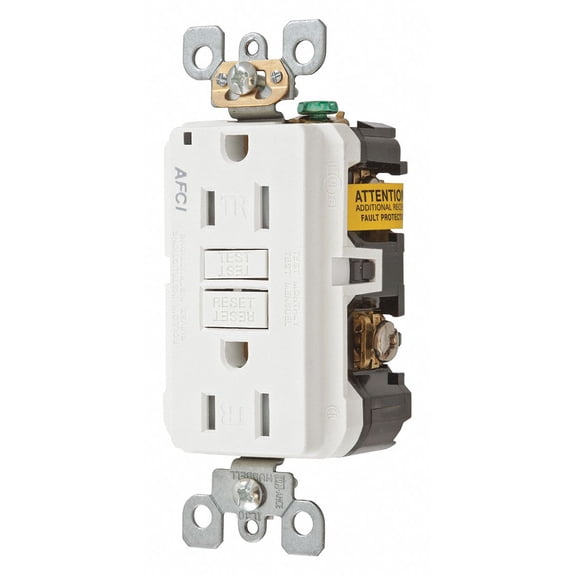 Hubbell Receptacle,White,0.5 HP,3 Wires  AFR15TRW