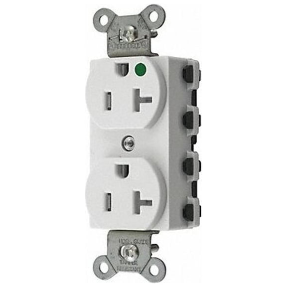 20A Duplex Receptacle 125VAC 5-20R WH HUBBELL WIRING DEVICE-KELLEMS SNAP8300WTRA