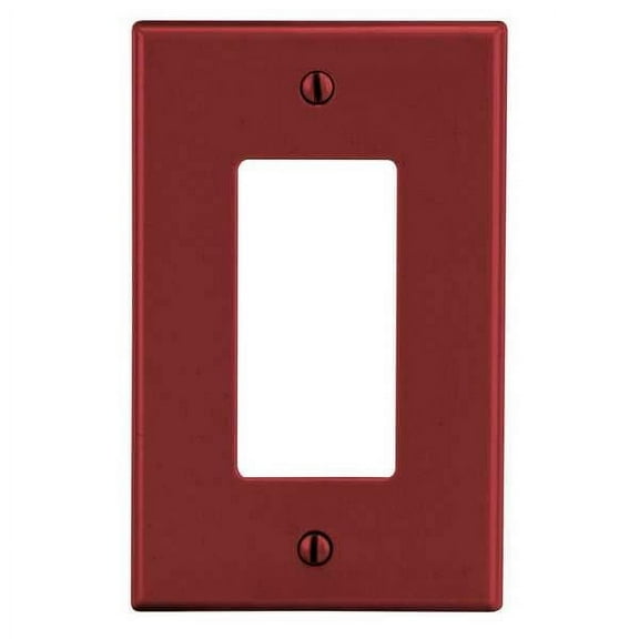 Hubbell Wiring Device-Kellems Rocker Wall Plate,Mid;Red,1Gng,Smth Stn PJ26R