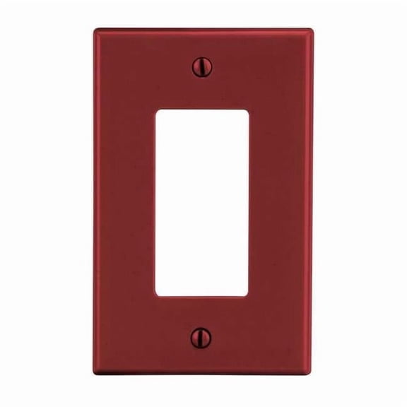 Hubbell Wiring Device-Kellems Rocker Wall Plate,Mid;Red,1Gng,Smth Stn PJ26R