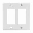 thumbnail image 1 of Rocker Wall Plate, Number of Gangs: 2 Plastic, Satin Finish, White, 1 of 1