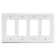thumbnail image 1 of Hubbell Wiring Device-Kellems Rocker Wall Plate,Stnd;Wht,4Gng,Smth Stn P264W, 1 of 1
