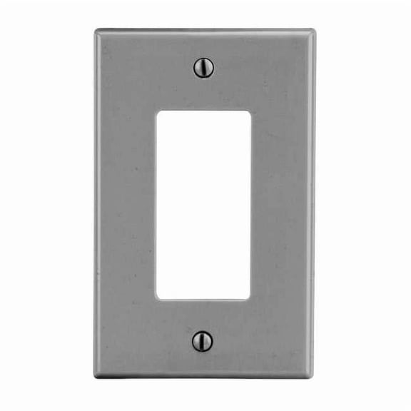 Hubbell Wiring Device-Kellems Rocker Wll Plt,Stnd;Gray,1Gng,Smth Stn P26GY