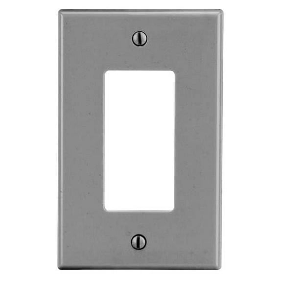 Hubbell Wiring Device-Kellems Rocker Wll Plt,Stnd;Gray,1Gng,Smth Stn P26GY