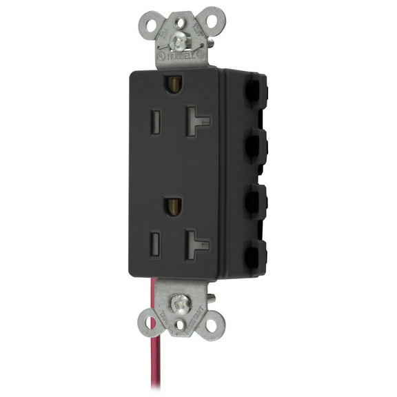 Hubbell SNAP2162BKSCTRA Black SnapConnect TR Outlet Receptacle Split Circuit 20A