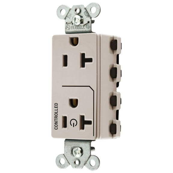 Hubbell SNAP2162C1LA Lt Almond SnapConnect Receptacle 1/2 "CONTROLLED" 20A