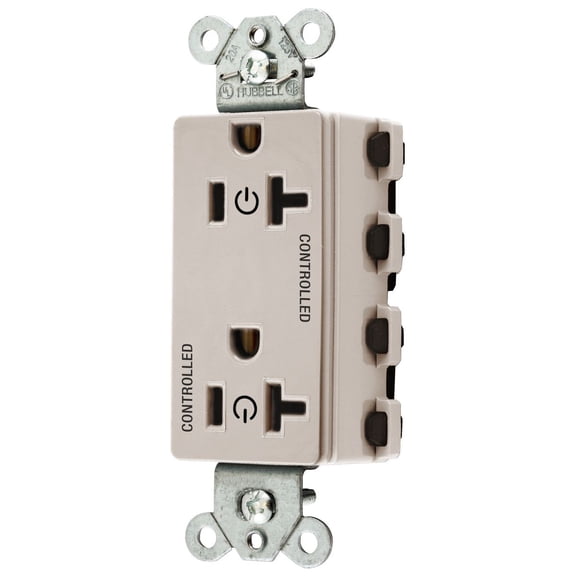 Hubbell SNAP2162C2LA Lt Almond SnapConnect Receptacle 2/2 Controlled 20A