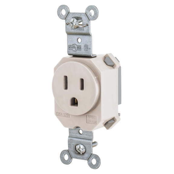 Hubbell SNAP5261LA Almond SnapConnect Single Outlet Receptacle Spec Grade 15A