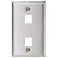 thumbnail image 1 of Hubbell SSF12 Stainless Steel Plate- 1-Gang- 2-Port, 1 of 1