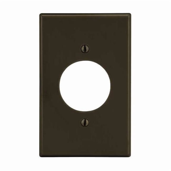 Single Receptacle Wall Plate, Number of Gangs: 1 Plastic, Satin Finish, Brown