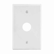 Single Receptacle Wall Plate, Number of Gangs 1 Plastic, Satin Finish, White