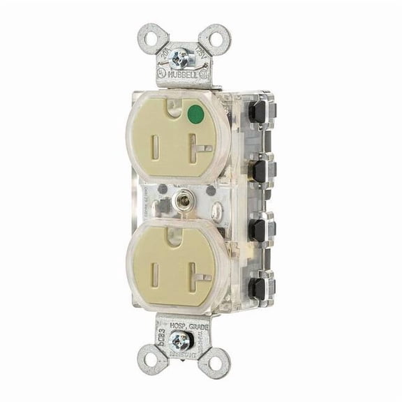 Hubbell Snpcnct Recp,Ivory,20 A,2P3W,ModWrng,1PK SNAP8300ILTR