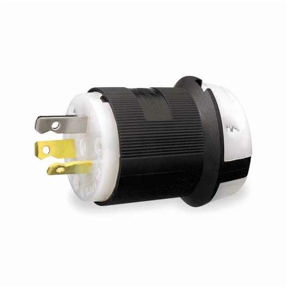 Straight Blade Plug, 10-20P, 20 A, 125/250V AC, 3 Pole, Screw Terminals, Non-Grounded