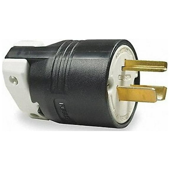 Hubbell Wiring Device-Kellems Straight Blade Plug,Blk,30 A,Stnd,10-30P HBL9337C