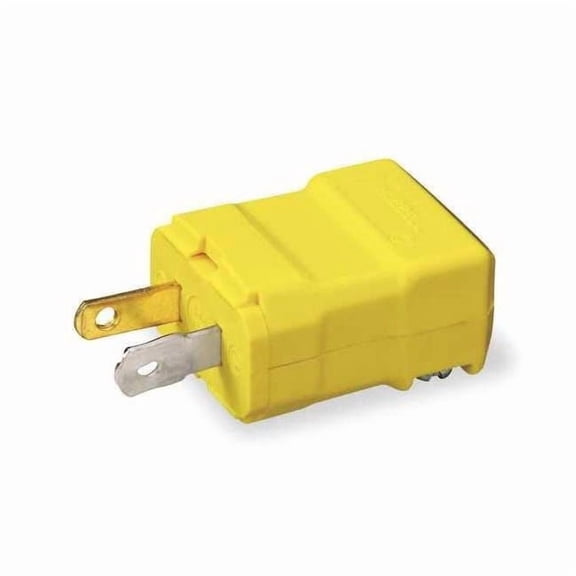 Straight Blade Plug, 1-15P, 15 A, 125V AC, 2 Pole, Screw Terminals, Non-Grounded