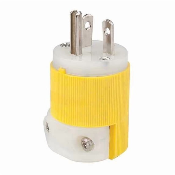 Straight Blade Plug, 5-20P, 20 A, 125V AC, 2 Pole, Screw Terminals, Grounded