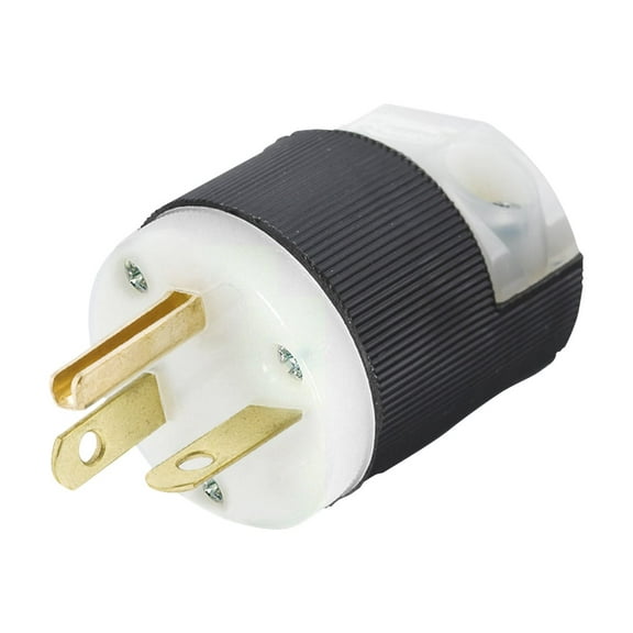 Straight Blade Plug, 6-20P, 20 A, 250V AC, 2 Pole, Screw Terminals, Grounded