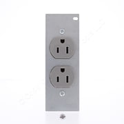Hubbell SystemOne PWFB10MPCR15GRY Gray Duplex Receptacle 5-15R 2P3W 15A 125V