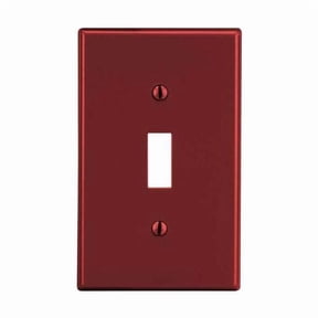 Toggle Switch Wall Plate, Number of Gangs: 1 Plastic, Satin Finish, Red