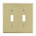 thumbnail image 1 of Toggle Switch Wall Plate, Number of Gangs: 2 Plastic, Satin Finish, Ivory, 1 of 1