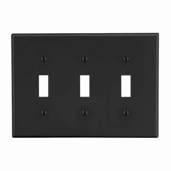 Hubbell Wiring Device-Kellems Toggle Switch Wall Plate,Black P3BK