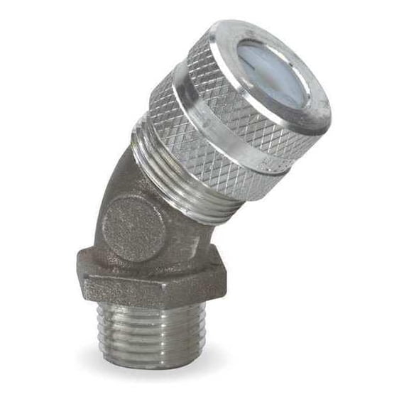 Hubbell VHC1022 Kellems Wire Management Cord Connectors, 45 Degree Male, Aluminum, 1/2" Hub, 0.25-0.38" Diameter CA1