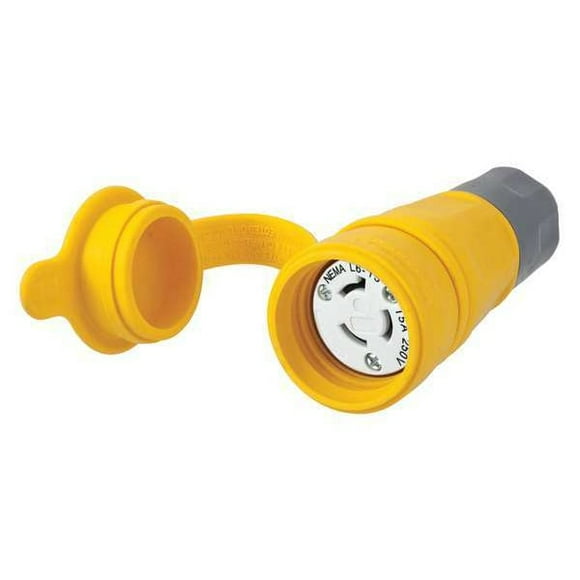 Hubbell Wiring Device-Kellems WT LckCon,Strt;15 A;Yellow,Elstmr,L6-15R HBL25W49