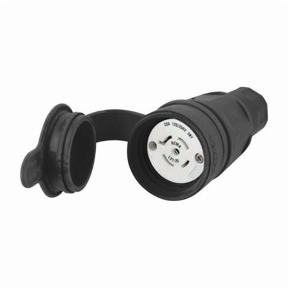 Watertight Locking Connector, L21-20R, 20 A, 120/208V AC, Three Phase, 4 Pole, Screw Terminals