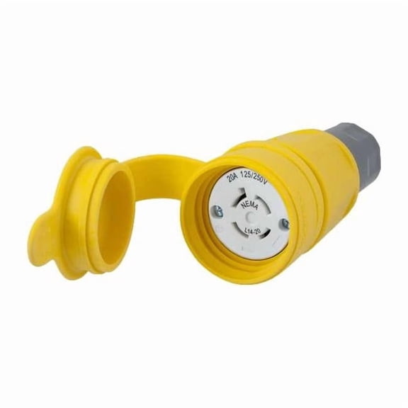Watertight Locking Connector, L14-20R, 20 A, 125/250V AC, Single Phase, 3 Pole, Screw Terminals
