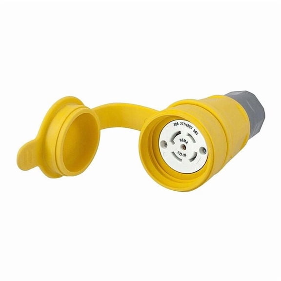 Watertight Locking Connector, L22-30R, 30 A, 277/480V AC, Three Phase, 4 Pole, Screw Terminals