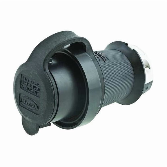 Watertight Locking Plug, L15-30P, 30 A, 250V AC, Three Phase, 3 Pole, Screw Terminals, Black, White