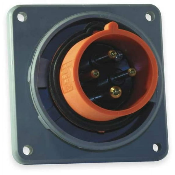 Hubbell Wiring Device-Kellems WT Pin and Sleeve Inlet,Orng,3P;4W,60 A HBL460B12W