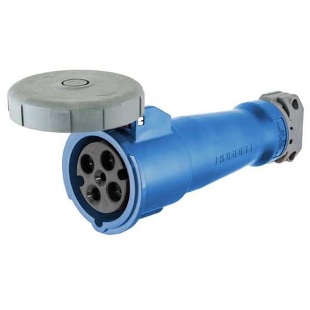 Hubbell Wiring Device-Kellems WT Pn&Slv Connctr,100 A,IEC;Blue,3Pl HBL4100C9W
