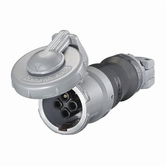 Watertight Pin & Sleeve Connector, 30 A, 600V AC/250V DC, Three Phase, 3 Pole, Style 2 Grounding