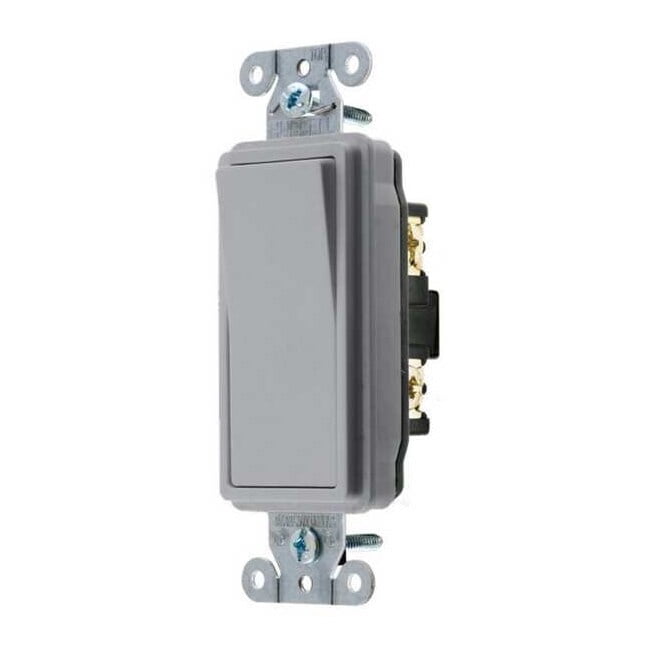 Wall Swtch, 1-Pole, 120/277V, 15A, Gry, Rockr DS115GY - Walmart.com