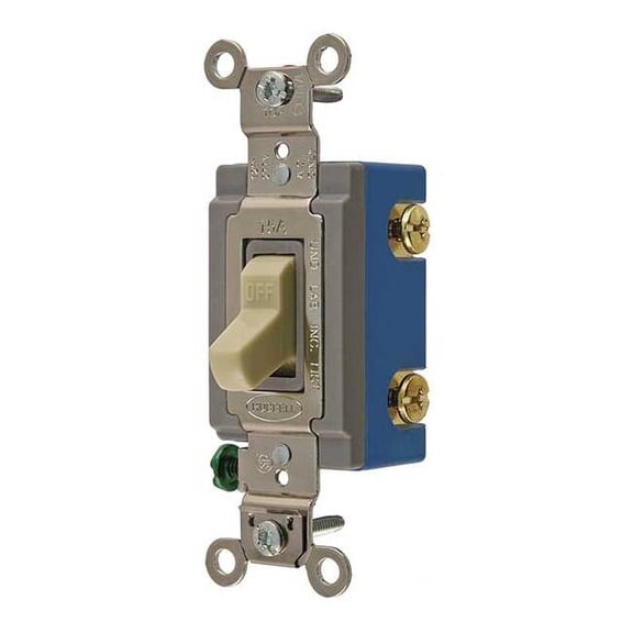 Hubbell Wiring Device-Kellems Wall Switch,Ivory,15 A;Back; Side,4-Way HBL1204I