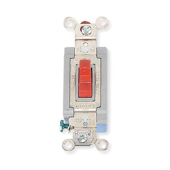 Wall Swtch, 1-Pole, 120/277V, 15A, Red, Toggl HBL1201R
