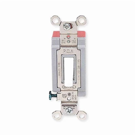 Hubbell Wiring Device-Kellems Wall Switch,White,20 A;Back; Side,4-Way HBL1224W