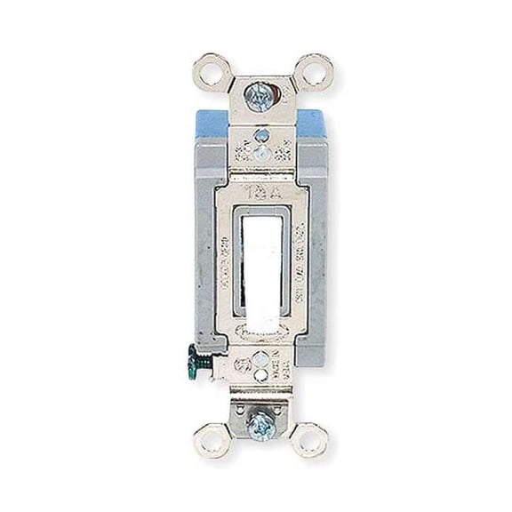 Hubbell Wiring Device-Kellems Wall Switch,Wht,15A;Back;Side,SnglPole HBL1201W