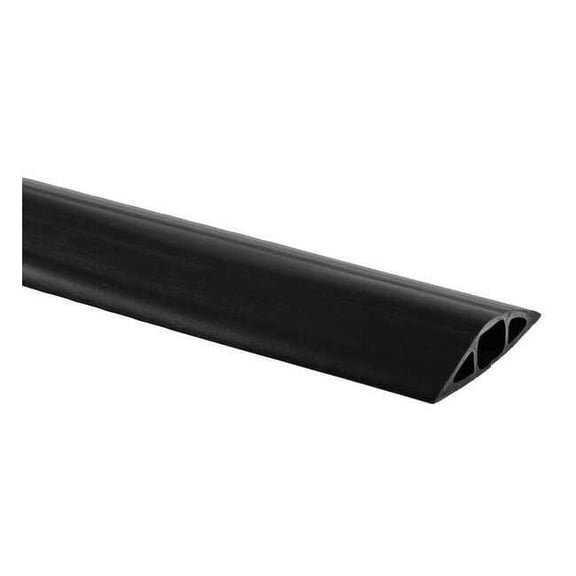 Cable Protector, 1-1/8 in H, 5 ft L, 3-1/4 in W, 1 Channel, PVC, Black