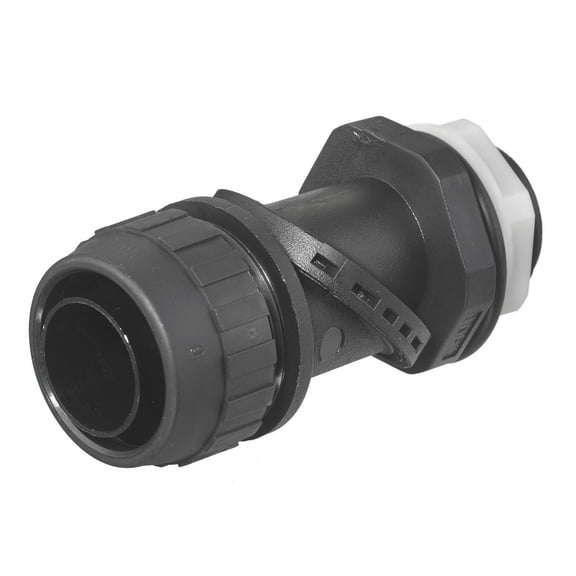 Conduit Fitting Connector, 1 in, Threaded, Nylon, PVC Coated, Black