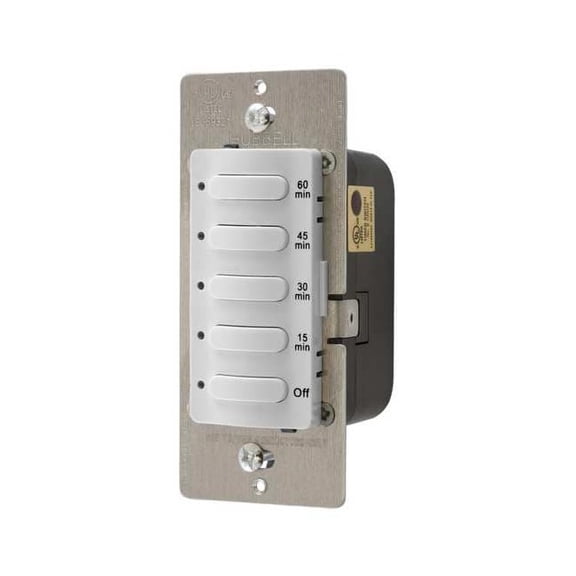 Hubbell Wiring Device-Kellems Timer, Electronic, 120/277V, White DT5060W