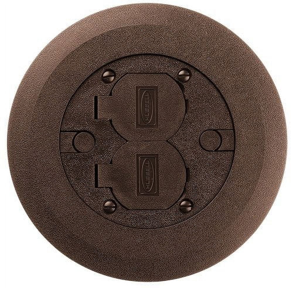 Brown Textured Thermoplastic Round Floor Box Cover and Flange